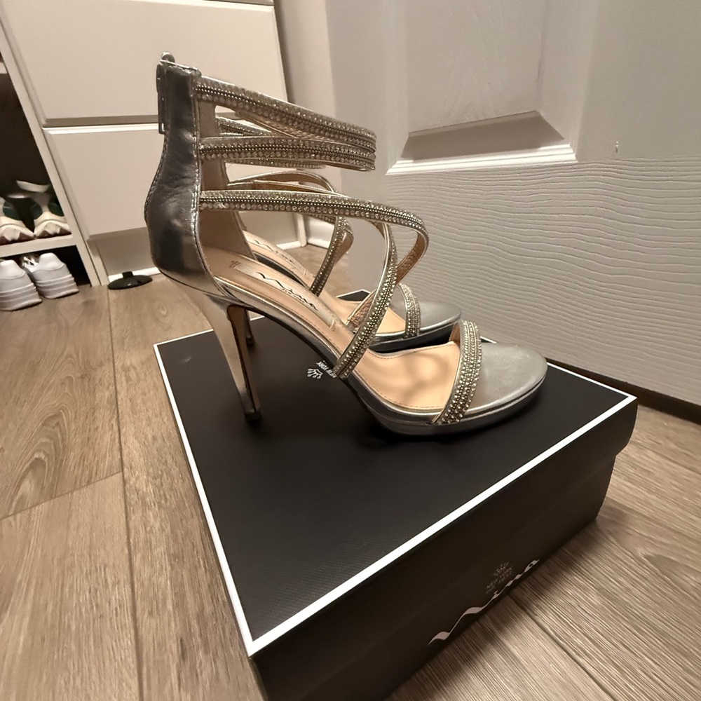 MIA Silver Strappy Heels